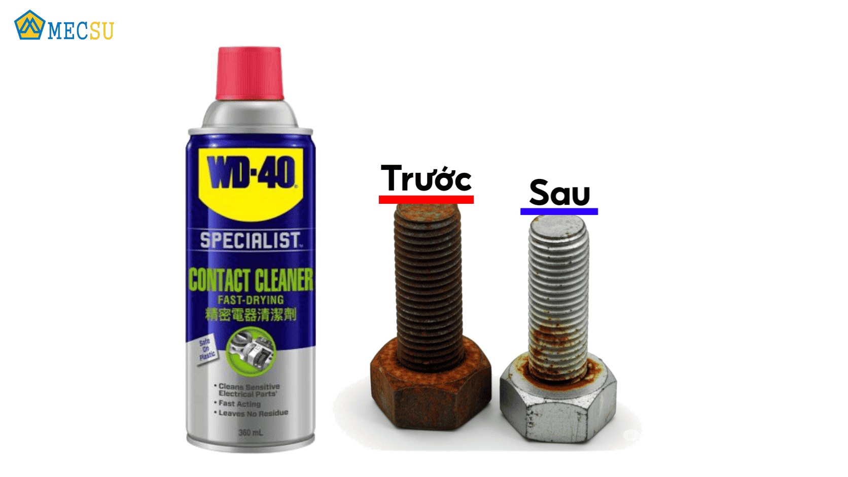 Xịt dầu chống gỉ WD40 vào ren bu lông bị kẹt